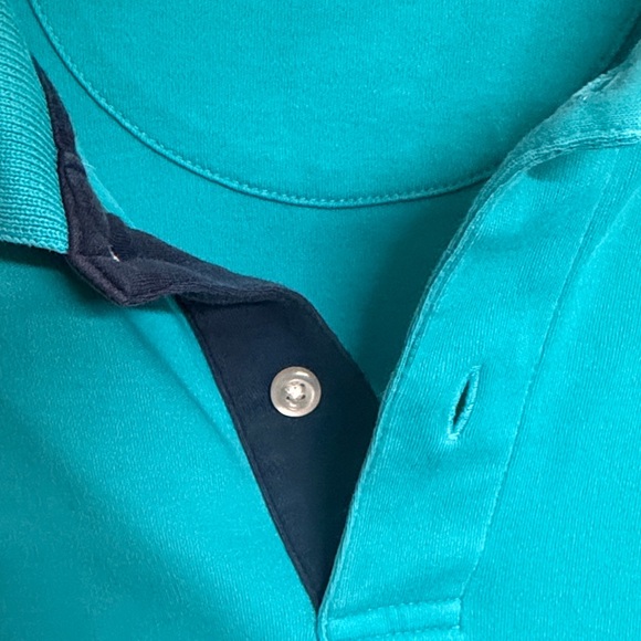Chaps Men’s Teal Blue Polo Shirt - Short Sleeve Collared - Picture 4 of 5
